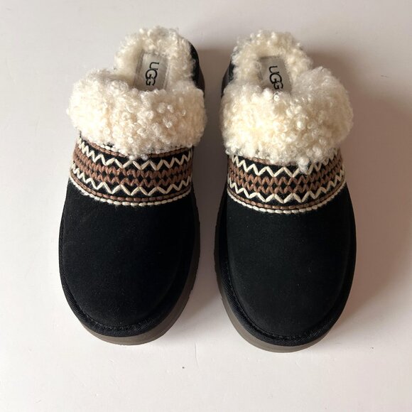 UGG Disquette Atherson Suede Slippers Black 7 - Picture 7 of 13